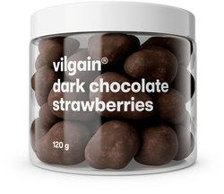 Vilgain Lyofilizované jahody v čokoládě – hořká čokoláda 120 g