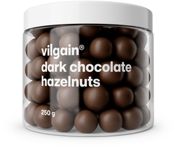 Vilgain Lískové ořechy v čokoládě – hořká čokoláda 250 g