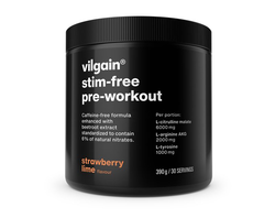 Vilgain Pre-Workout bez stimulantů 3.0 – Jahoda a limetka 390 g