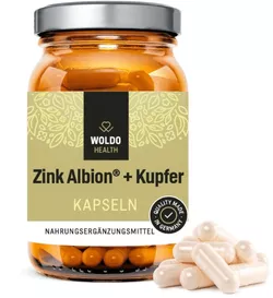 Zinek Albion + Měď - 90 kapslí (WOLDOHEALTH)